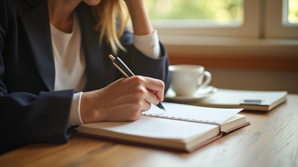 Personne construisant une routine quotidienne avec des notes et un calendrier de suivi